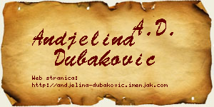 Andjelina Dubaković vizit kartica